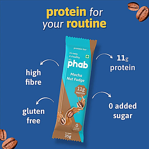 Phab Mocha Nut Fudge 11 g Protein Bar, 3x35 g (Multipack) 