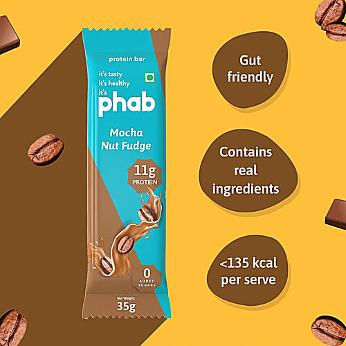 Phab Mocha Nut Fudge 18 g Protein Bar, 6x35 g (Multipack) 