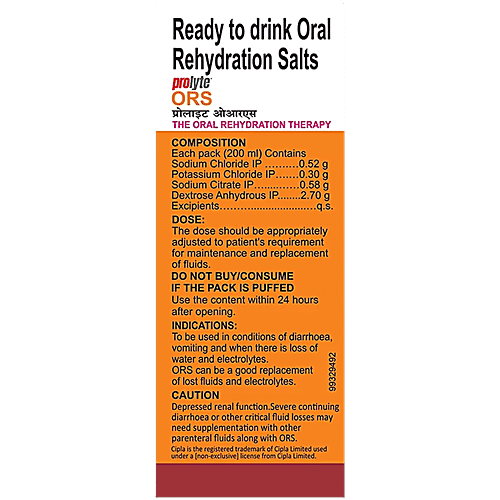 Prolyte ORS Orange Drink, 3x200 ml (Multipack)