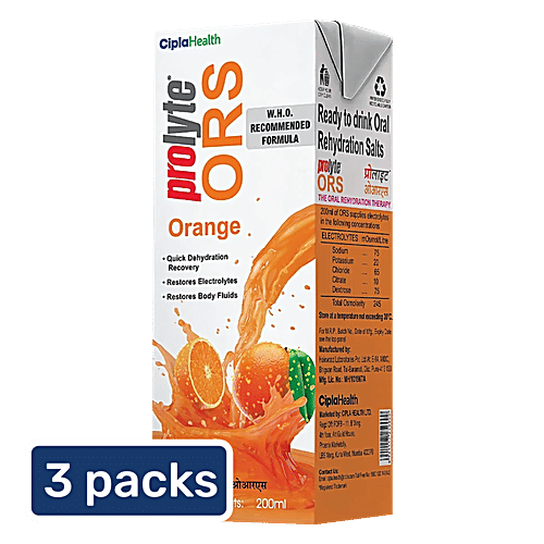 Prolyte ORS Orange Drink, 3x200 ml (Multipack)