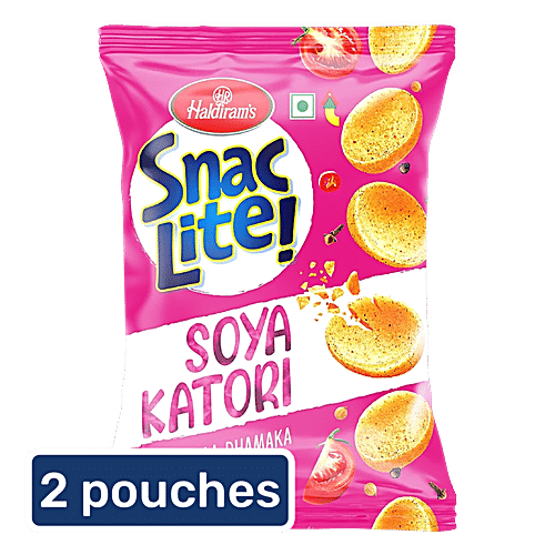 Haldiram's Snac Lite! Masala Dhamaka Soya Katori, 2x50 g (Multipack)