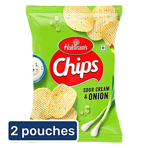 Haldiram's Sour Cream & Onion Potato Chips, 2x89 g (Multipack)