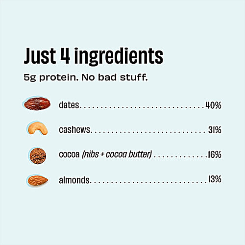 The Whole Truth Almond Choco Fudge Energy Bar, 3x40 g (Multipack) 5 g Protein, No Added Sugar, Gluten Free, Vegan