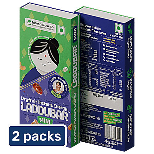 Mama Nourish Dryfruit Laddubar Mini, 2x17 g (Multipack)