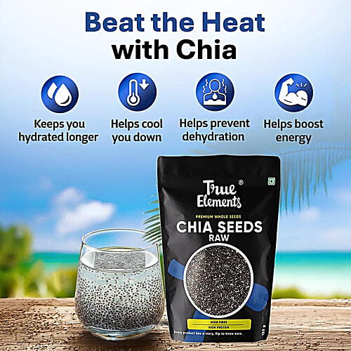 True Elements Raw Chia Seeds, 2x150 g (Multipack) High In Fibre & Protein