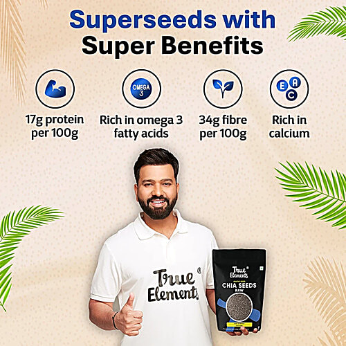 True Elements Raw Chia Seeds, 2x150 g (Multipack) High In Fibre & Protein
