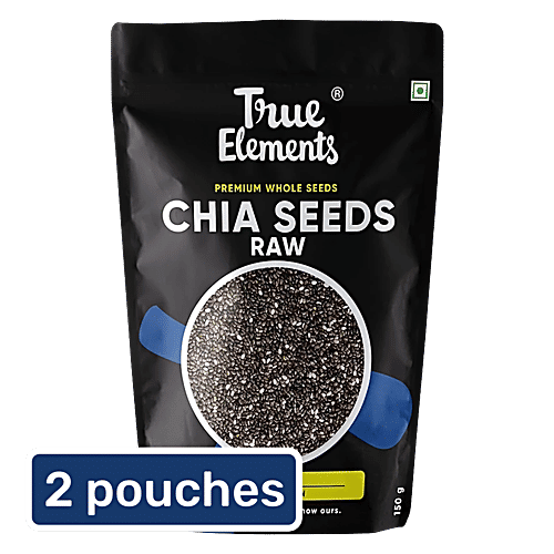 True Elements Raw Chia Seeds, 2x150 g (Multipack) High In Fibre & Protein