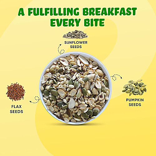 True Elements Roasted Mixed Seeds - Pumpkin, Sunflower & Flax, 2x125 g (Multipack) High Protein, Very Low Sodium