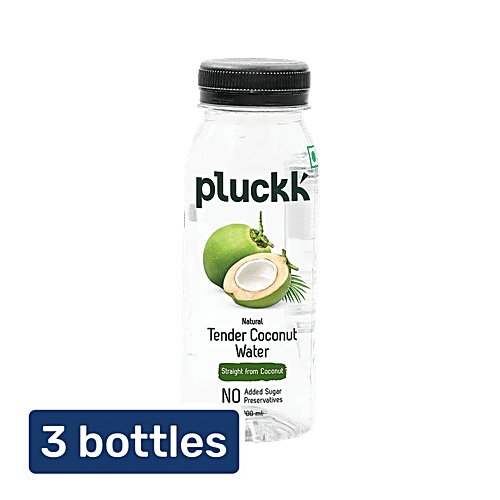 Pluckk Natural Tender Coconut Water, 3x200 ml (Multipack)