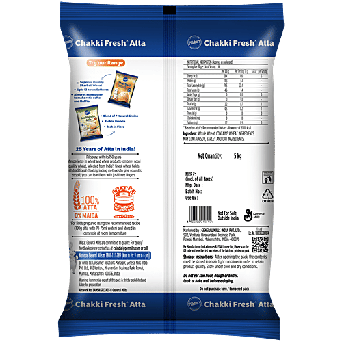 Pillsbury Atta/Gavhache Peeth - Chakki Fresh, 5 kg Pouch Atta, Aata