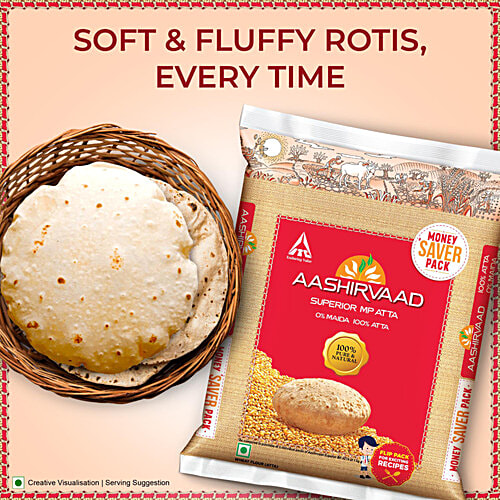 Aashirvaad Atta/Godihittu - Whole Wheat, 5 kg  No Maida, Atta