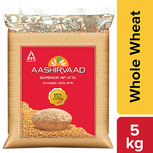 Buy Aashirvaad Atta Whole Wheat 5 Kg Pouch Online At Best Price of Rs 244.12 bigbasket