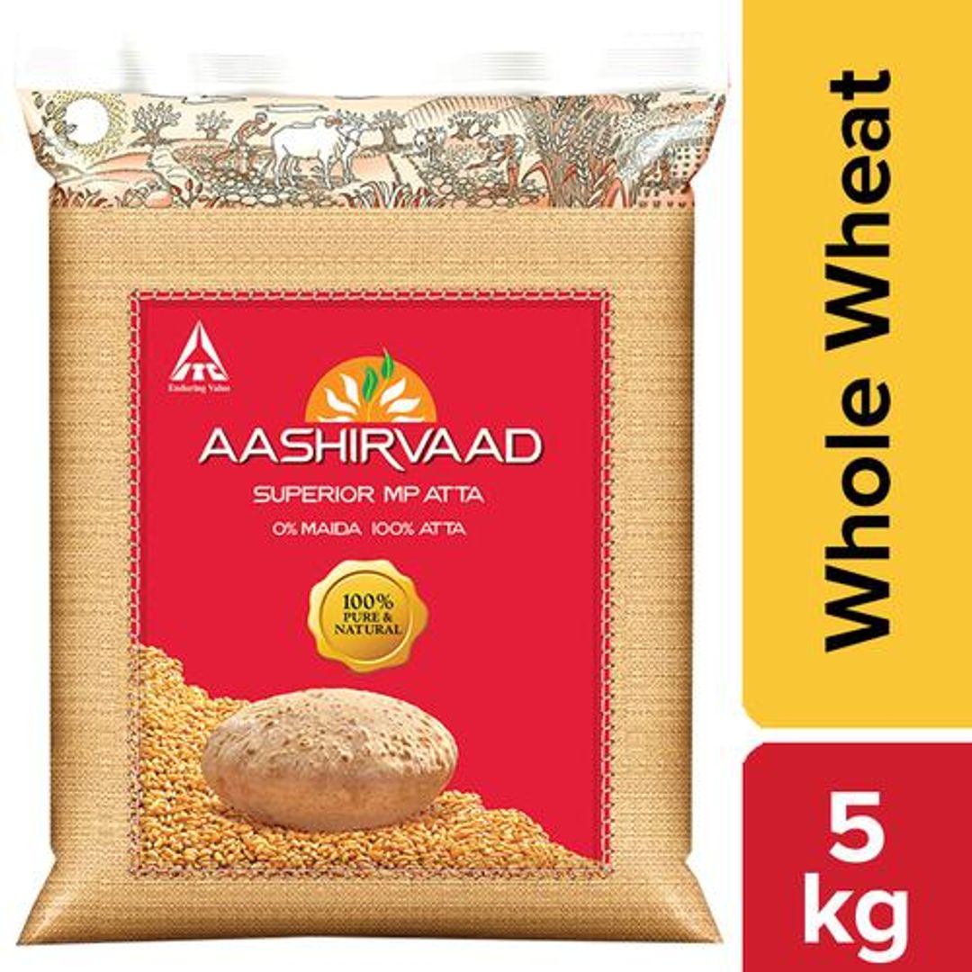 Aashirvaad Atta/Godihittu - Whole Wheat, 5 kg 