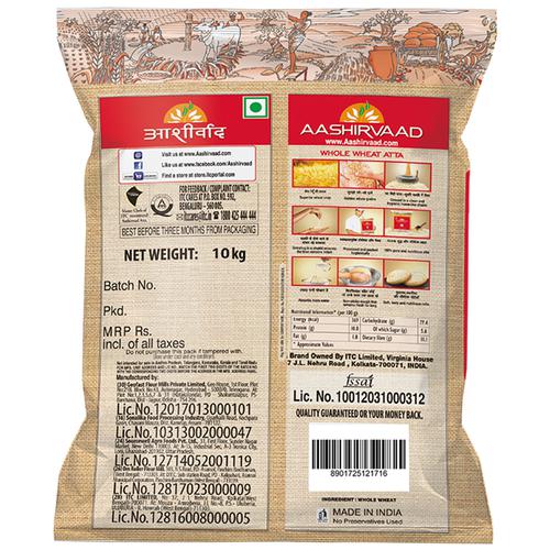 Aashirvaad Atta/Godihittu - Whole Wheat, 10 kg  