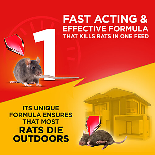 Mortein PowerGard Rat Kill Cake, 100 g Pouch Kill
 Most Rats Die Outdoors