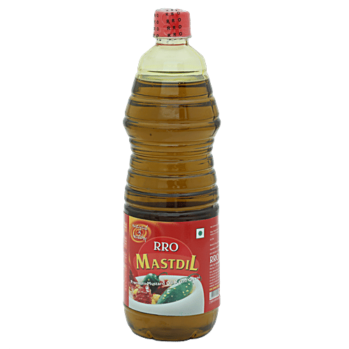 Rro Oil - Premium Mustard (Kachi Ghani), 1 L Bottle 