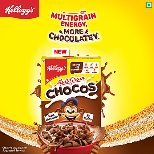 Kellogg's Multi Grain Chocos, 675 g More Chocolatey, No Maida, Power of 5 nutrients