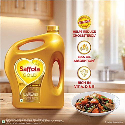 Saffola Gold Edible Oil, 1.82 kg Jar 