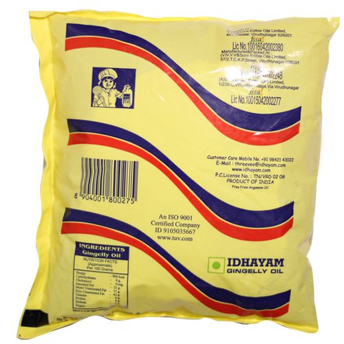Idhayam Oil - Gingelly, 500 ml Pouch 