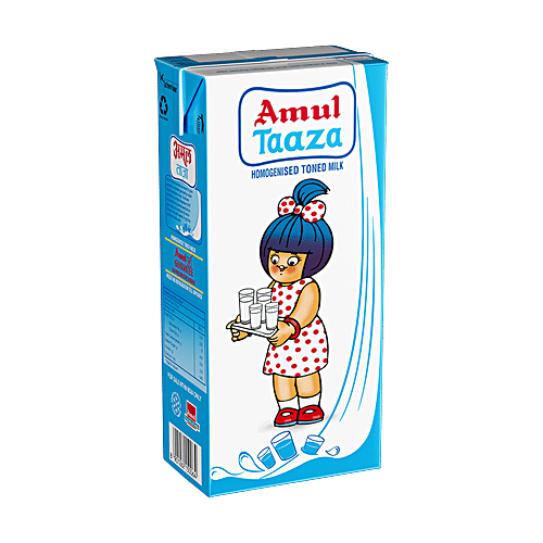 Buy Amul Taaza Toned Milk 1 Lt Carton Online At Best Price of Rs 64