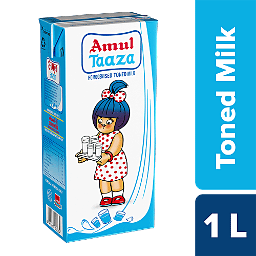 Buy Amul Taaza Toned Milk 1 Lt Carton Online At Best Price of Rs 64