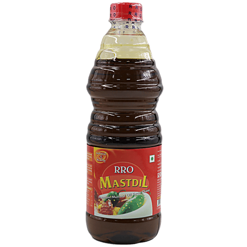 Rro Oil - Premium Mustard (Kachi Ghani), 500 ml Bottle Zero Cholesterol, Zero Trans Fatty Acids