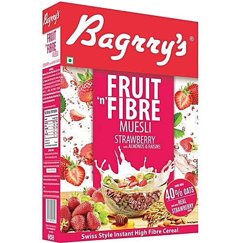 Buy Bagrrys Fruit N Fibre Muesli Strawberry 500 Gm Carton Online At