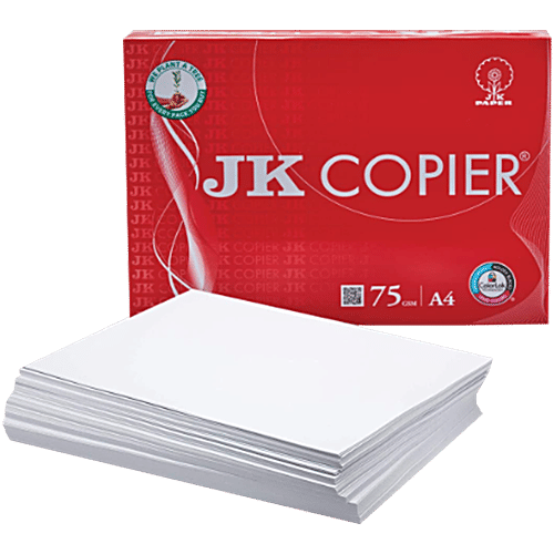 JK Copier A4 Paper 75 GSM - Ream Of 500 Sheets, 500 pcs  
