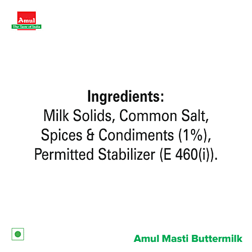 Amul Spiced Buttermilk, 200 ml Tetra Pak No Preservatives Added