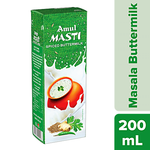Amul Spiced Buttermilk, 200 ml Tetra Pak No Preservatives Added