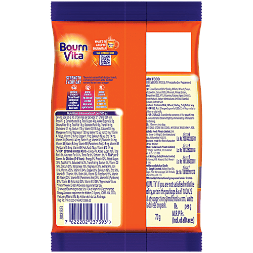 Bournvita Chocolate Nutrition Drink, 70 g Pouch