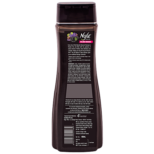 Nyle Volume Enhance Shampoo - Amla, Lavender, Blackberry, Reetha, Long & Fuller Hair, 400 ml Paraben Free, pH Balanced