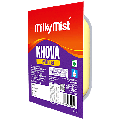 Milky Mist Khova - Unsweetened, 1 kg Pouch Creamy Texture, Milky Aroma