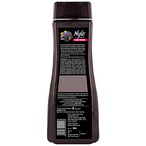 Nyle Volume Enhance Shampoo - Amla, Lavender, Blackberry, Reetha, Long & Fuller Hair, 800 ml  