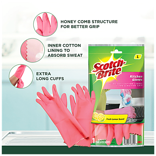 Buy Scotch Brite Kitchen Gloves Medium 1 Pc Online At Best Price of Rs