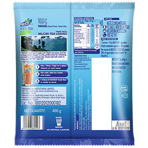 Buy Nestea Iced Tea Lemon 400 Gm Pouch Online at the Best Price of Rs