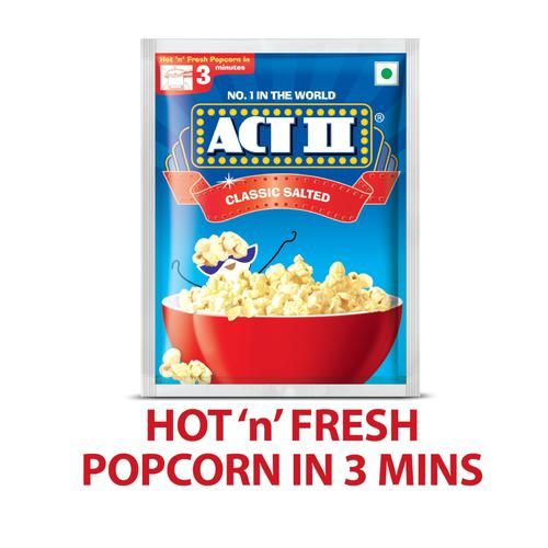 ACT II Instant Popcorn - Classic Salted, Snacks, 30 g Pouch 