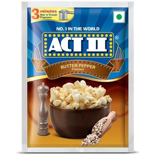 ACT II Instant Popcorn - Butter Pepper, 70 g Pouch 