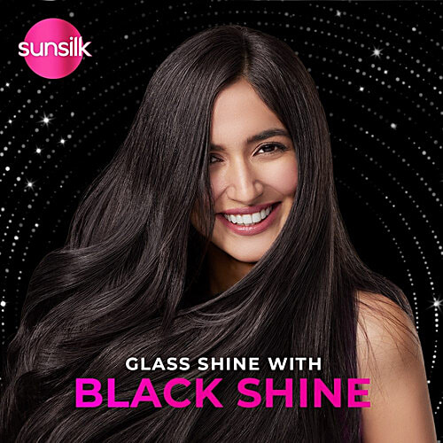 Sunsilk Radiant Black Shine Shampoo, 350 ml  Vitamin C, Ceramides, Pearl Protein