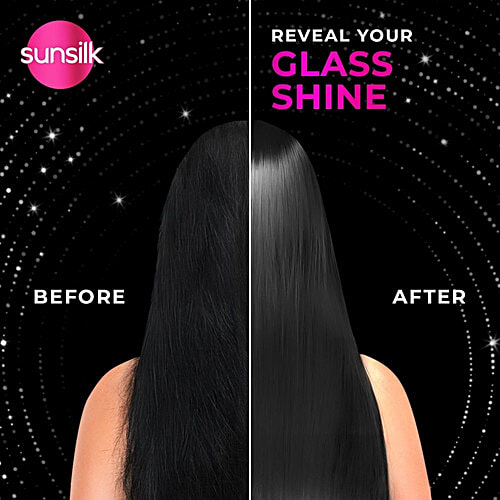 Sunsilk Radiant Black Shine Shampoo, 350 ml  Vitamin C, Ceramides, Pearl Protein