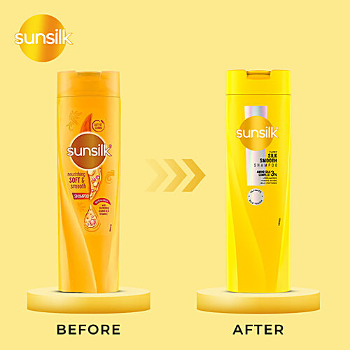 Sunsilk Flowy Silk Smooth Shampoo, 350 ml  Ultimate Silk Touch, With Amino Silk Complex 3%