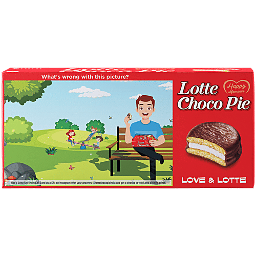 Lotte Choco Pie - Original, With Rich Marshmallow, 28 g (Pack of 6) Premium Quality, Vegetarian
