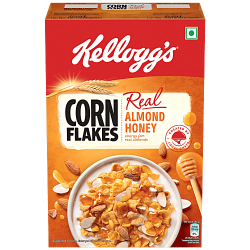 Kellogg's Corn Flakes With Real Almond & Honey, 300 g  High in Vitamin C, High in Iron