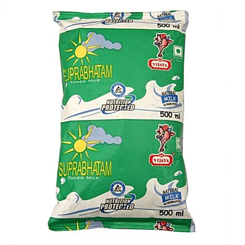 Buy Vijaya Toned Milk Suprabhatam 500 Ml Pouch Online at the Best Price of Rs 30 bigbasket