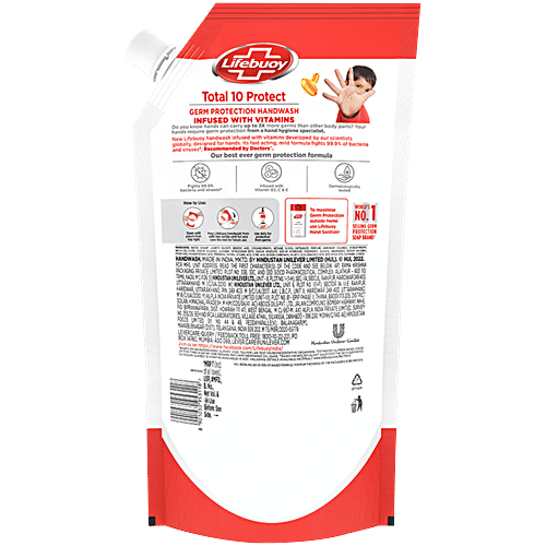 Lifebuoy Total 10 Protect Handwash, 675 ml Refill Pack 