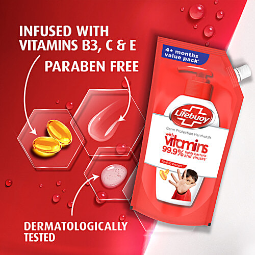 Lifebuoy Total 10 Protect Handwash, 675 ml Refill Pack 