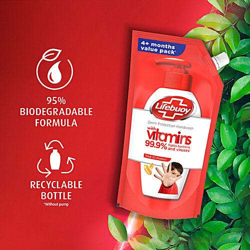 Lifebuoy Total 10 Protect Handwash, 675 ml Refill Pack 