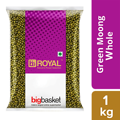 bb Royal Green Moong Whole/Hesaru Kaalu - Sabut, 1 kg Pouch 