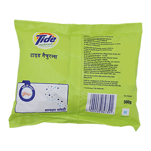 Tide Naturals Detergent Powder - Lemon & Chandan, 500 g  
