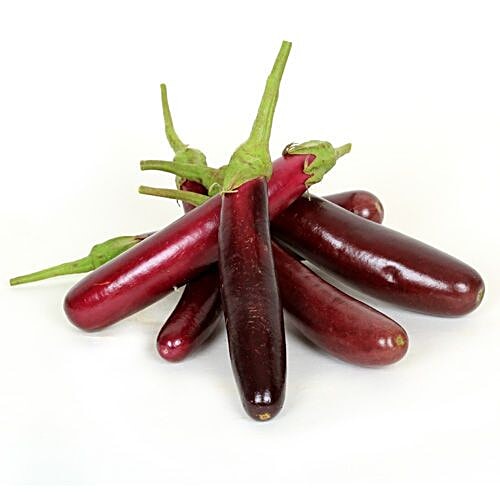 Fresho Brinjal - Purple, Long, 500 g  